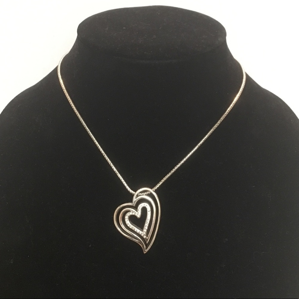 Brighton triple heart necklace with crystals 💕
